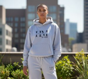 Gray Unisex drop shoulder Hoodie