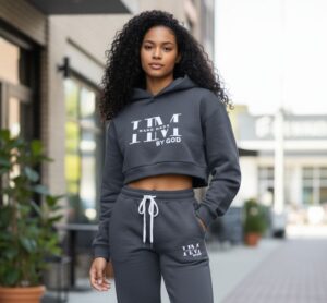 Dark Gray Cropped Top Hoodie