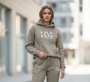 Khaki Unisex drop shoulder Hoodie