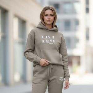 Khaki Unisex drop shoulder Hoodie