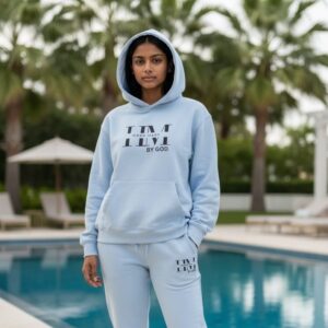 Sky Blue Unisex drop shoulder Hoodie