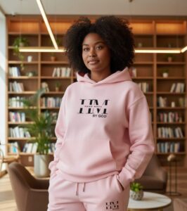 Pink Unisex drop shoulder Hoodie